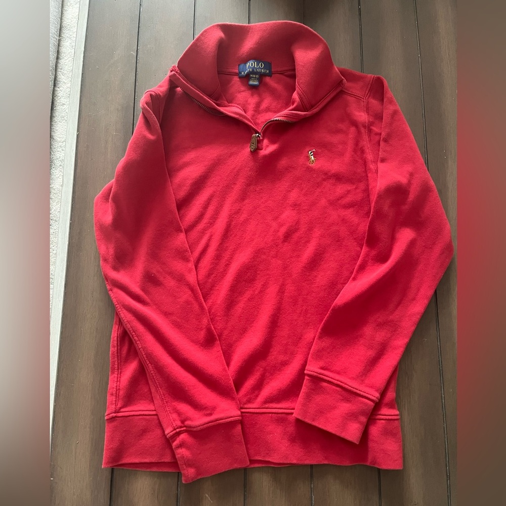 Ralph Lauren Quarter Zip Boys Top 10/12 Red